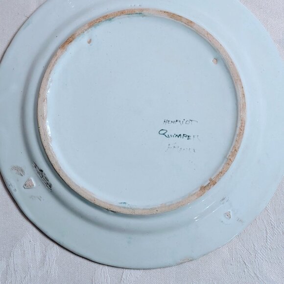 VTG Henriot Quimper 1930s Hand-Painted French Faience Plate 7 5/8” Folk Art - Picture 4 of 4